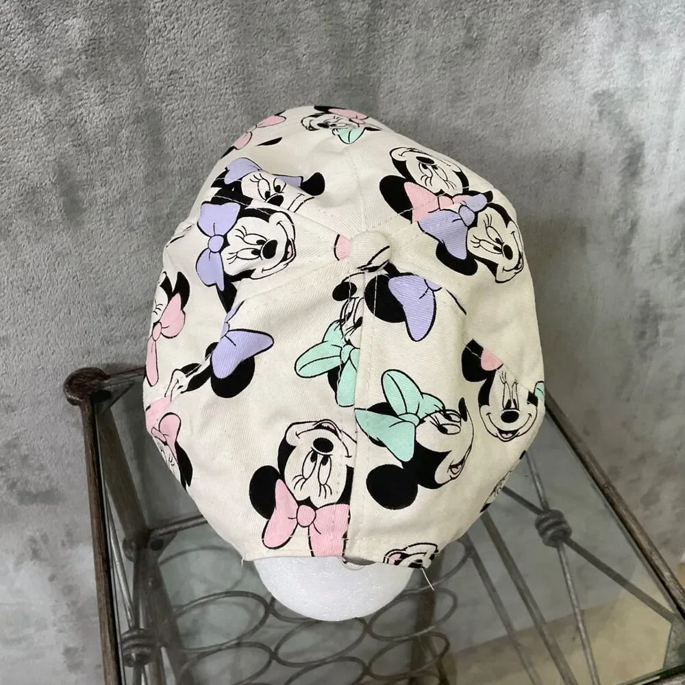 Walt Disney Minnie Mouse Adj. strap back AOP Baseball Hat Cap